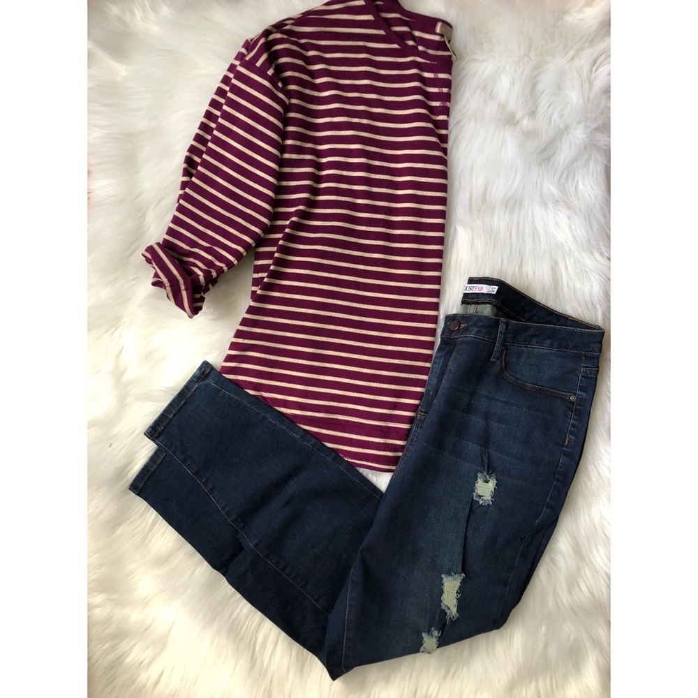 Purple striped top